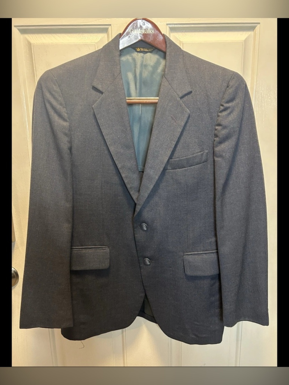 Vintage Tailor's Bench All Pure Wool Blue Blazer Sport Coat Union Made 38R / 40R
